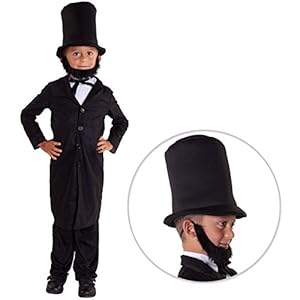 Morph Kinderen President Abraham Lincoln kostuum, US president verkleding