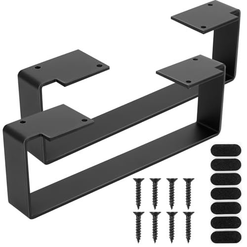 BJBJJIU 2 PiezasPatas para Mesas Metal, Patas Mesa Comedor, Patas Escritorio Muebles, Estructura para Banco Armario Sofá Marco de Mesas, Negras (29 x 5,5 x 10 cm)