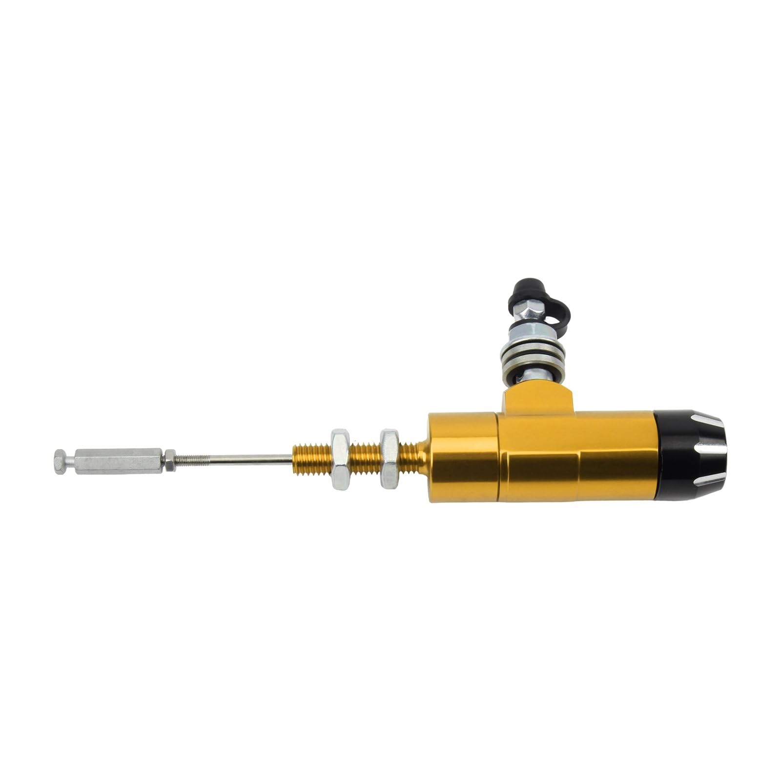 Poayuewr Gold Rear Brake Pump Universal Motorcycle Hydraulic Clutch Brake Master Cylinder Rod System Fit For Yam&Aha