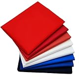 iNee Patriotic Solids Fat Quarters Fabric Bundle, Quilting Sewing Fabric, 18 x 22 inches, (Patriotic Solids)