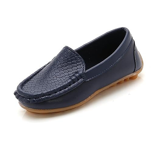 Boys Girls Loafers Soft Slip On Oxfor𝐝 Dress Flat𝐬 Kids Toddler Casual Boat Shoes School Toddler Shoes Girls Size 5, Navy, 6 Infant