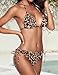 Zonsaoja Women String Bikini Set Halter Side Tie Two Piece Swimsuit Triangle Bathing Suits Leopard S