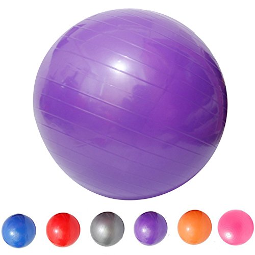 Black Friday - 70% OFF Saymequeen Anti-Burst Exercise Ball with Foot Pump for Adults Kids Balance Workout Fitness Yoga Ball 45cm/55cm/65cm/75cm(Purple, Diameter:45cm/17.7 inch)