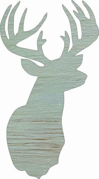 8 Point Buck Wooden 10" Craft Shape, Unfinished Deer Wood Cutout
