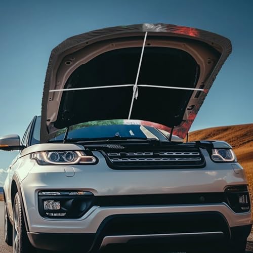 Image of Mexican Flag Car Hood Cover Protector Stretchable Car Hood Wrap Blankets Mexican Independence Day Decorations Automotive Exterior Accessories for Compact SUV Sedans Trucks Pickup