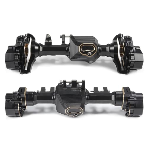 AMK TRX4 Brass Portal Axle Housing Front Rear Set 1106g Black Coating with Diff Covers C-Hub Counter Weights for 1/10 RC Crawler TRX6 TRX4 Upgrades (Front+Rear)