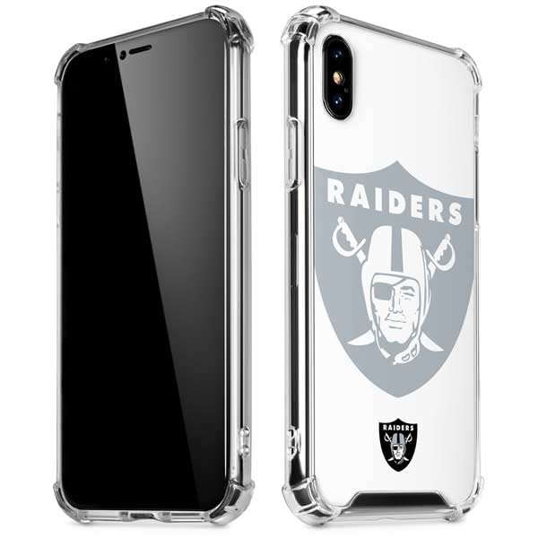 Skinit Clear Phone Case Compatible with iPhone Xs Max - Officially Licensed NFL Las Vegas Raiders Double Vision Design
