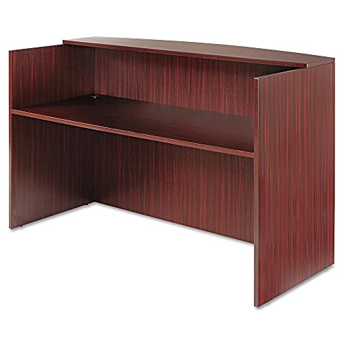 Alera Alera Valencia Series Reception Desk With Transaction Counter, 71" X 35.5" X 29.5" To 42.5", Mahogany #TOP11