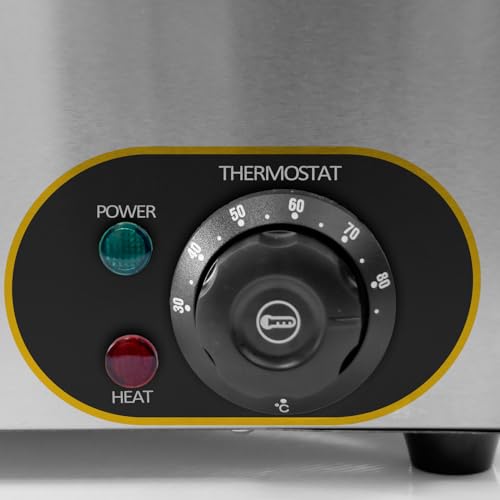 MOOTACO Bain Marie Speisenwärmer Wasserbad Gastro aus Edelstahl, 11Lx2, Behälter mit Deckel, Buffetwärmer, verstellbar 30 °C – 85 °C, – Bild 7