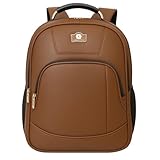 Mochila Reforçada com Entrada USB, Saída para Fone, Compartimento para Notebook e Múltiplos Compartimentos – Resistente à Água para Escola e Trabalho (Marrom)