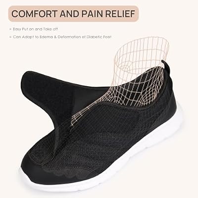 Ortho + Rest Women Orthopedic Diabetic Walking Shoes Slip On Shoes for Swollen Feet