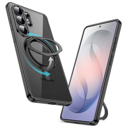 Coque Samsung S26 Ultra antichoc transparente avec support rotatif et MagSafe