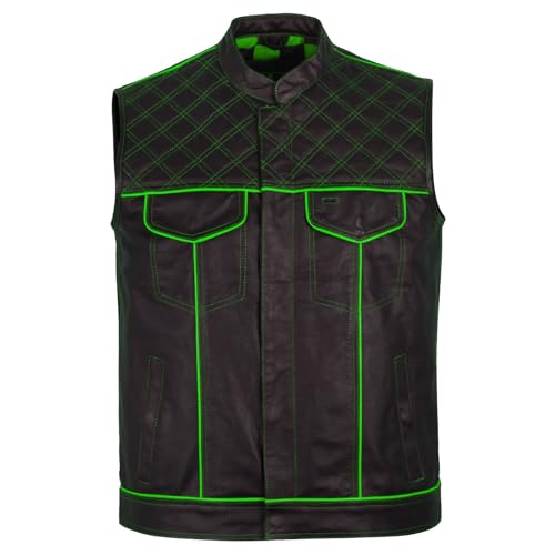 Image of .Men's Biker Rider Motorcycle club Motorbike stylish Genuine leather sleeveless vest