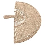 Toyvian Handgefertigter Halbrunder Strohfächer Wanddeko Rustikaler Boho Stil Handgewebter Asiatischer Fächer für Sommer Vielseitige Wandkunst Passend zu Vintage und Bauernhaus-