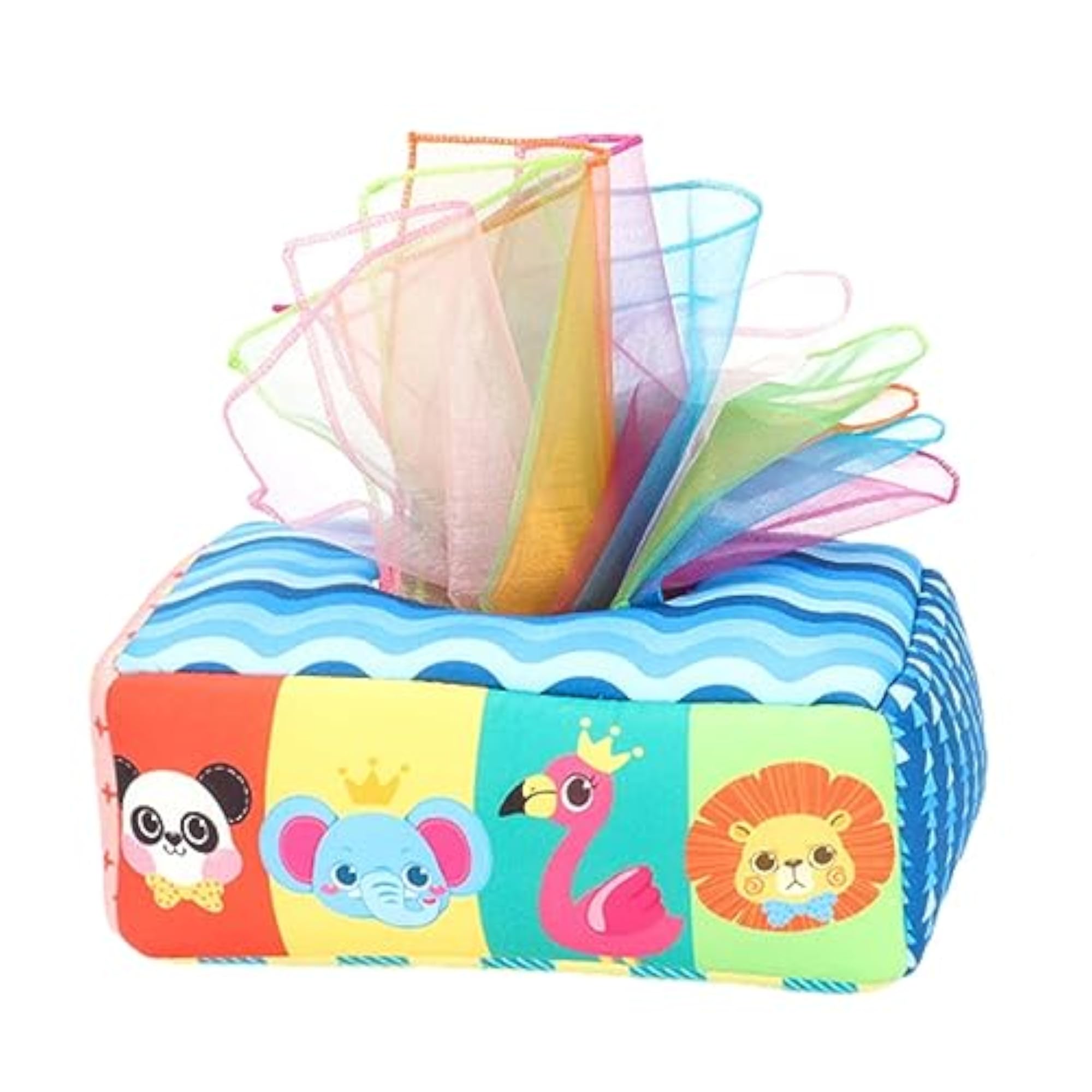 Pull Along Tissue Box Montessori Crinkle Tissue Toy for Baby