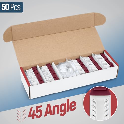 Image of Everest 45 Degree RJ45 Cat6 Keystone Jacks Slim Profile 50-Pack Red | Compatible with 45 Angled Speed Termination Tool - 45Term (B0BL3GS7ZY)