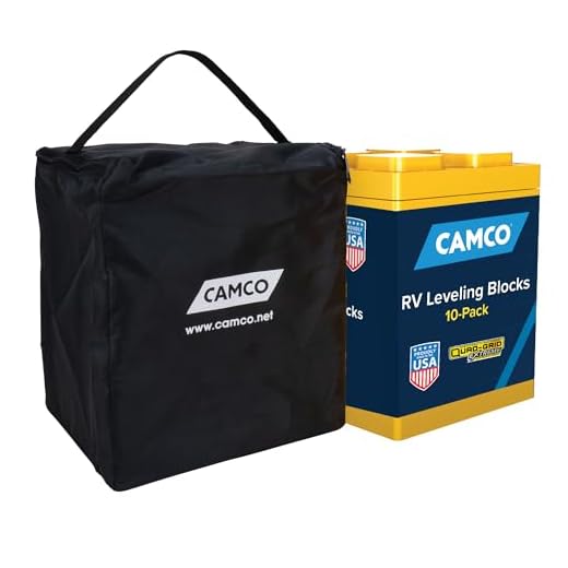 Camco Heavy-Duty Leveling Blocks | Compatible with Single Wheels, Double Wheels, Hydraulic Jacks, Tongue Jacks and More | Yellow | 10-pack (44510) - Design May Vary