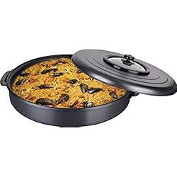 Cazuela Electrica Jata Jata PE550 - Paellera Eléctrica, Antiadherente, Libre de PFOA, Válvula de Salida de Vapor, Temperatura Uniforme en Toda la Superficie, con 5,5 cm de Profundidad, 55 cm de Diámetro
