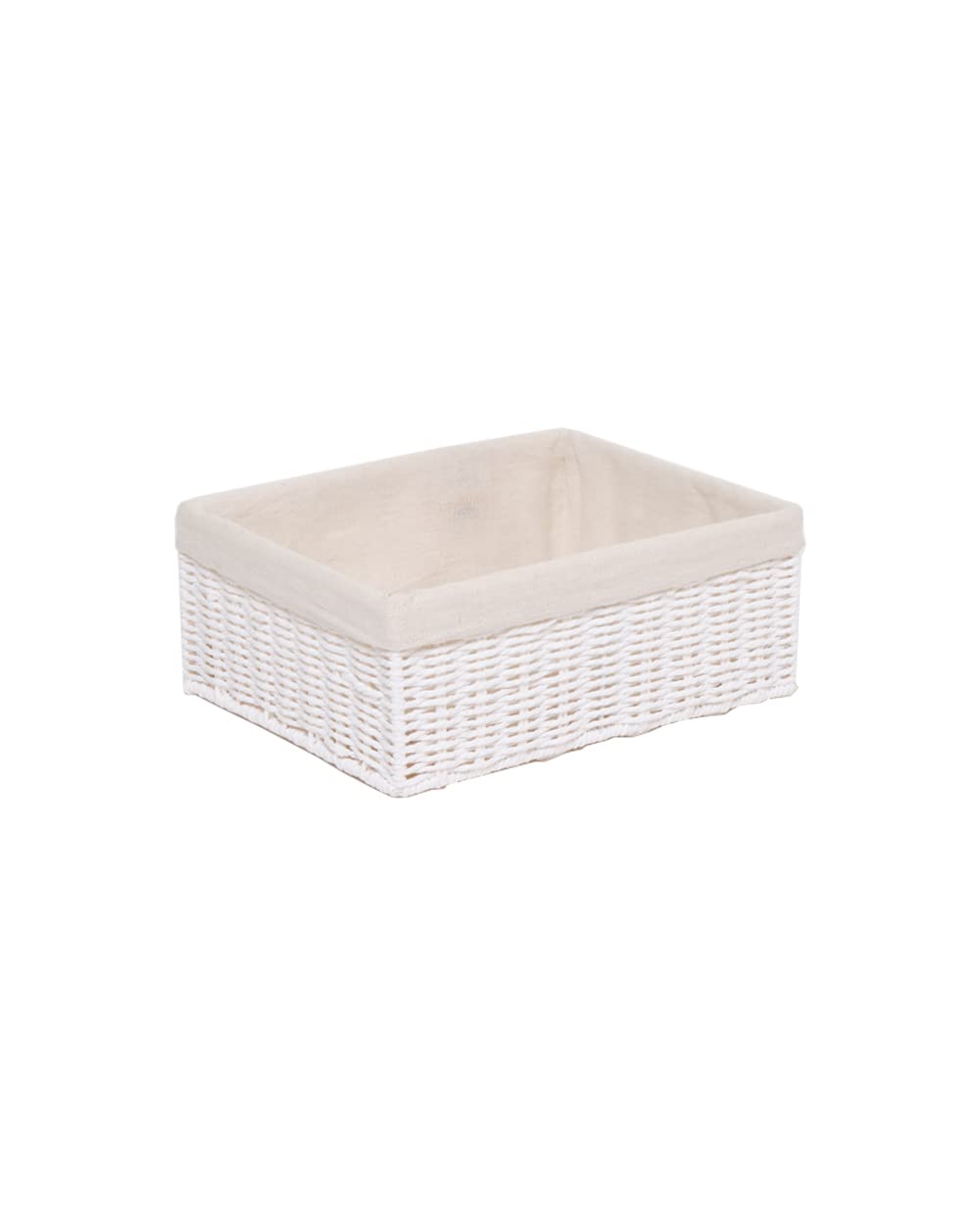 Medium Storage Basket White with Liner 32 x 24 12 cm