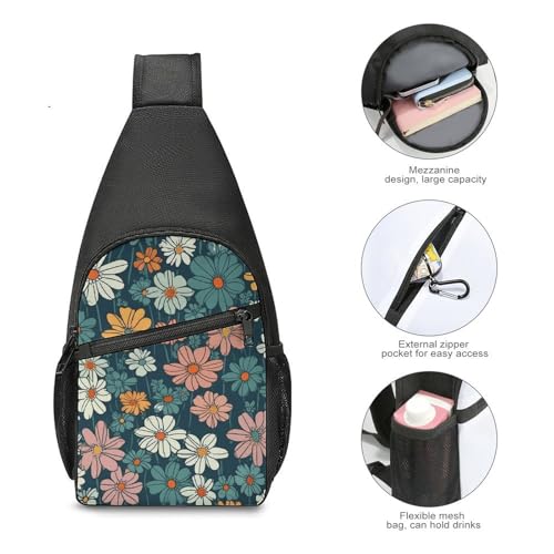 Sling Bag para Mujeres y Hombres Pequeña Mochila Cruzada Amarilla miniatura 4