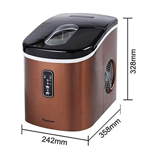 Eiswürfelbereiter, Edelstahl-Eiswürfelmaschine für die Arbeitsplatte, für den Heimgebrauch, in 6 Minuten fertig, 12,7 kg Eis in 35 Stunden, Selbstreinigungsfunktion, LCD-Display