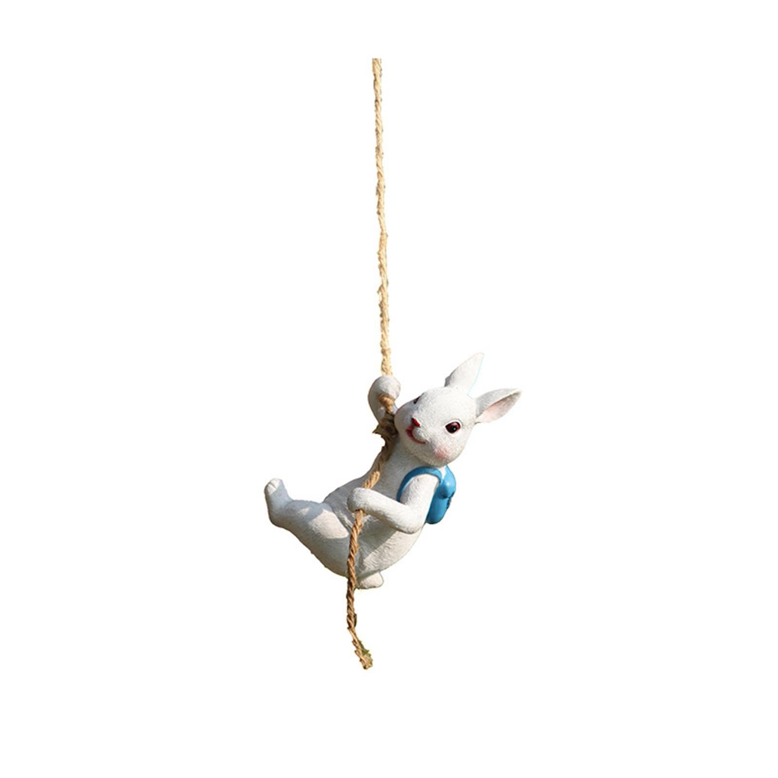Statue de lapin grimpant en résine pour décoration extérieure de jardin et terrasse