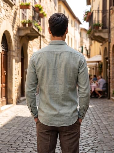 Image of Men's Cotton Blend Solid Casual Shirt Regular Fit Full Sleeve Shirt for Men Plain Formal & Casual Wear Collared Button Down Shirt