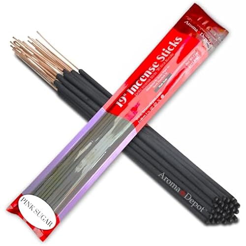 Aroma Depot 19'' Pink Sugar Most Exotic Incense Sticks. Approx 27 to 30 Sticks Per Bundle, Length - 19 Inch, Each Natural Stick Burns for 3 to 4 Hours Each. Long Lasting. Guarantee 100% Pure