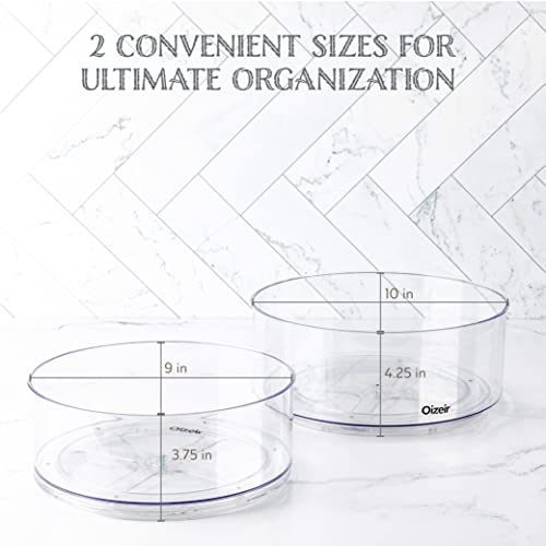 Image of Oizeir Lazy Susan Turntable (24-Pack) - Clear Acrylic, Rotates 360 Degrees, Easily Organize Your Fridge, Cabinet or Counter - Carousel Storage for Food, Spices, Cosmetics