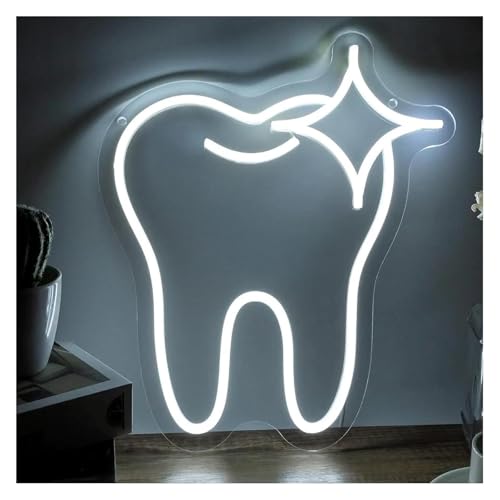 Enseigne lumineuse au néon blanche pour dent décoration murale dimmable LED