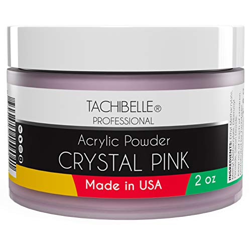 Tachibelle Professional Acrylic Nail System Crystal Pink Acrylic Powder, 2 oz. Made in USA. Used in Professional Salons.