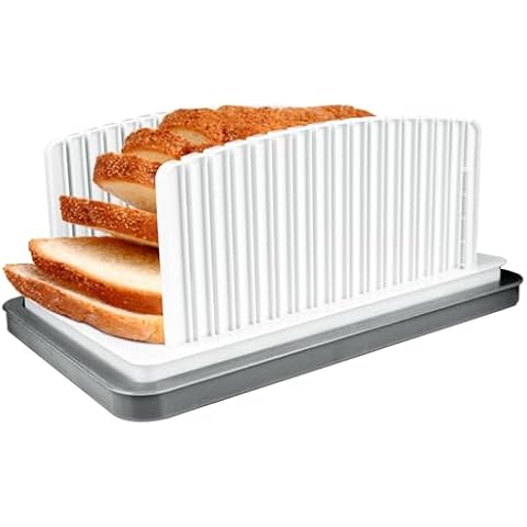 Aenlv Bread Slicer, Bread Cutting for Homemade Bread, Loaf Cutter with Adjustable Width, Compactable Bread Slicer Guide for Home-Loaf, Bagel, Bun Cover