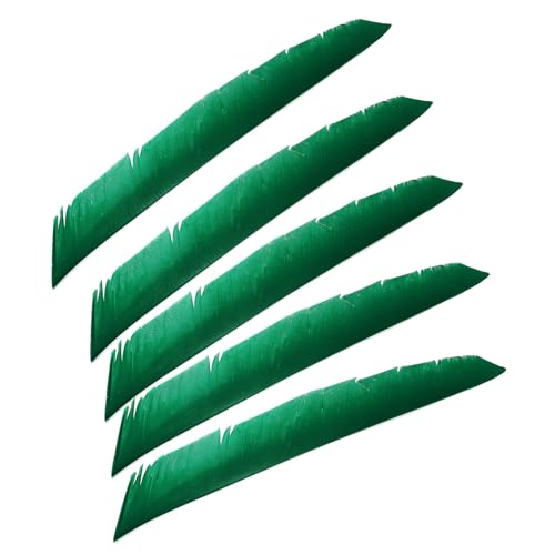 Plumes de flèche PATIKIL en dinde de 11 pouces de forme bouclier couleur vert | Lot de 50