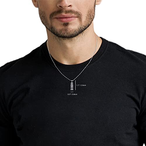 Artist Unknown Mezuzah Necklace 925 Sterling Silver Star of David Pendant with Scroll Shema Israel Prayer Passover Jewish Jewelry Gift Idea, 20" Thick Silver Chain3