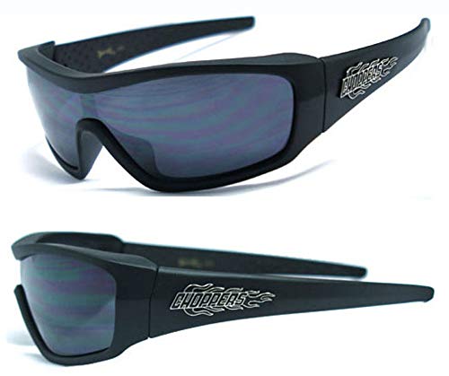Mens Biker Motorcycle One Piece Lens Wrap Sunglasses 100% UV400 C040 - Matte Black