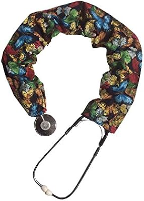 Stethoscope Covers Handmade Variety Patterns Colors 100% Cotton Scrunchie (Butterflies)