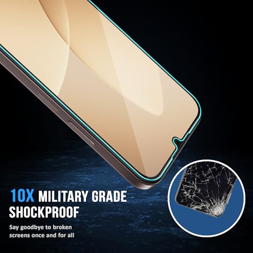 Image of FIRST MART Tempered Glass Screen Protector for Oppo A6c - Full-Glue Screen Guard, 3D Edge to Edge, HD Clear, Bubble-Free, Case-Friendly, Black, Pack of 2