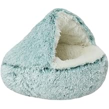 XJHKG Semi-Enclosed Pet Bed, Fluffy Soft Dog Bed for Small Medium Large Dog Cat RabbitTurquoise-2,40cm