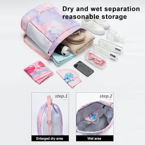 Sac à dos à cordon imperméable de natation pour sport et plage - 7
