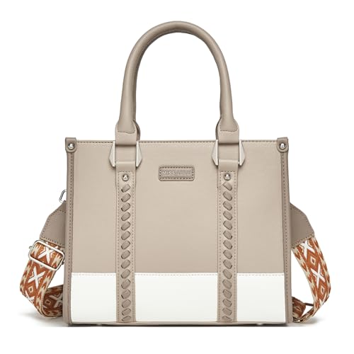 Miss Lulu Damen Handtaschen Mittelgroß mit breitem Schulterriemen Top Handle Taschen Crossbody Bag für Arbeit Reisen