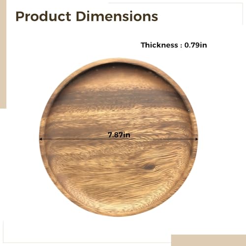 Tablas decorativas de madera nogal, 20 cm de diámetro miniatura 4