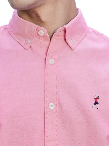 Image of Thomas Scott Men's Cricket Club Collection Classic Regular Fit Twill Shirt | 100% Cotton Long Sleeve Solid Shirt with Button Down Collar (Available in Plus Size)