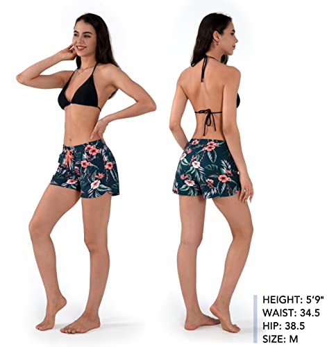 Actleis Womens Swim Shorts UPF50+ Board Shorts Quick Dry Beach Shorts Drawstring Sports Summer Bottom