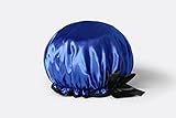 Satin Hair Cap- Apotheosis Cobalt Blue Satin Hair Cap- Shower cap, Sleep cap, and Deep Conditioning Hair Treatment Cap- Hair Wrap