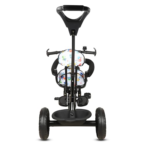 Image of Tricycle 1 Years to 5 Years with Removable Safety Guard and Parental Control Back Side Push Handle with Rubber Tyre for Kid's CR07 (Black 3)