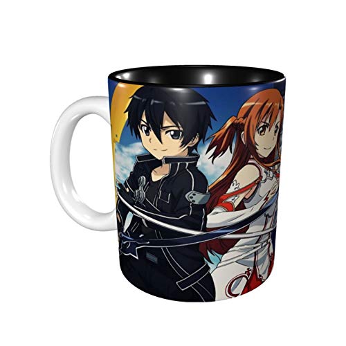 Sword Art Online Coffee Mug Tea Cup 11 Ounces Large Handle Coffee Mug Funny Novelty Gift Present Ceramic Mug for Christmas Thanksgiving Festival Friends GiftPresent