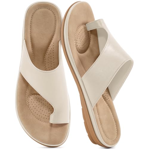 Reimferce Summer Flat Sandals for Women: Comfortable Walking Dressy Slides for 2026 - Ladies Orthopedic Casual Shoes Indoor Outdoor
