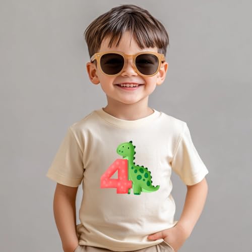 4th Birthday Shirt Boys – Kids Construction, Dinosaur, Zebra, Excavators Themed Tee – Toddler Short Sleeve T-Shirt2