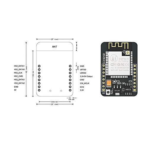 diymore ESP32 CAM DC 5V Dual-core 32-bit CPU 4M PSRAM Wireless WiFi Bluetooth ESP32 Camera Module 2MP TF Card OV2640 OV7670 Camera Development Board - Thumbnail 3