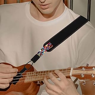 Sangle de guitare pratique et pratique en coton PU – Sangle pliable pour guitare et ukulélé – Multicolore – Taille… - Les Beatles, Paul McCartney, John Lennon, RIngo Starr, George Harrison Sangle de guitare pratique et pratique en coton PU - Sangle pliable pour guitare et ukulélé - Multicolore - Taille… – Image 2